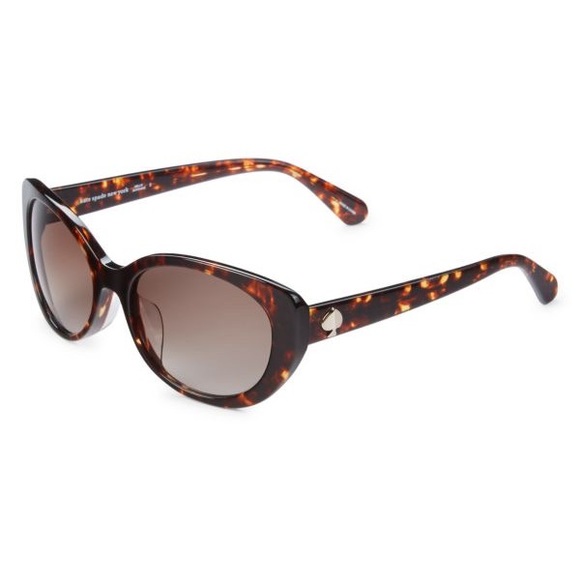 Kate Spade // Everett Cat Eye Sunglasses Dark Brown Havana / Gradient Lens - Picture 4 of 5